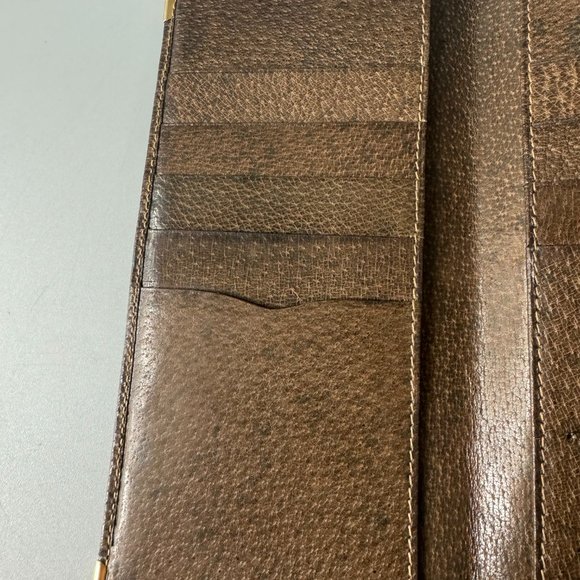 Authentic Vintage Gucci 60-70's Bi-fold Brown Leather Long Wallet - Picture 8 of 15